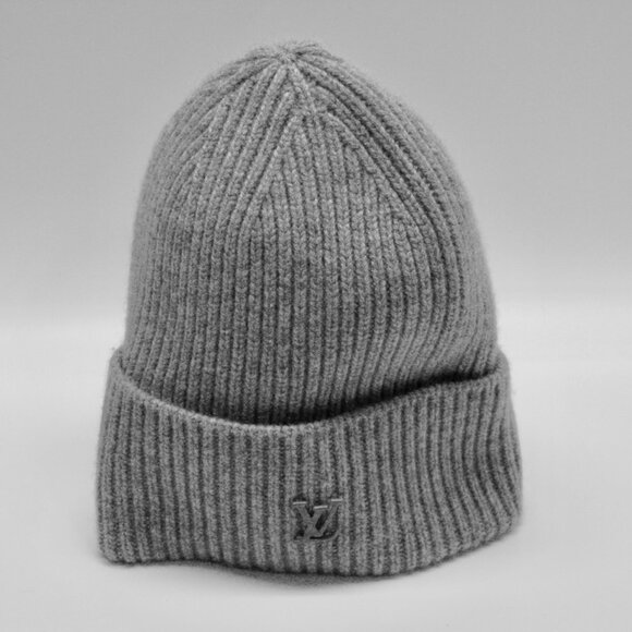 LOUIS VUITTON GREY CASHMERE LV "AHEAD" BEANIE STOCKING CAP..NEW W/TAGS..GENUINE - Picture 1 of 4